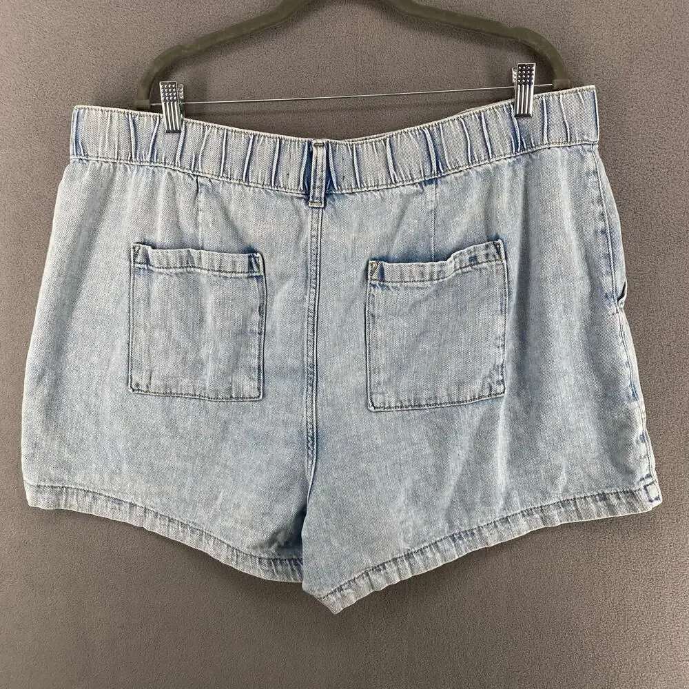 Gap Easy Utility‎ Denim Shorts Womens XXL Light Wash Blue Pockets Casual